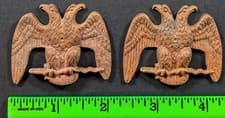 Antique (Lot of 2) Metal Double Headed Eagle Sword Decorative Pieces